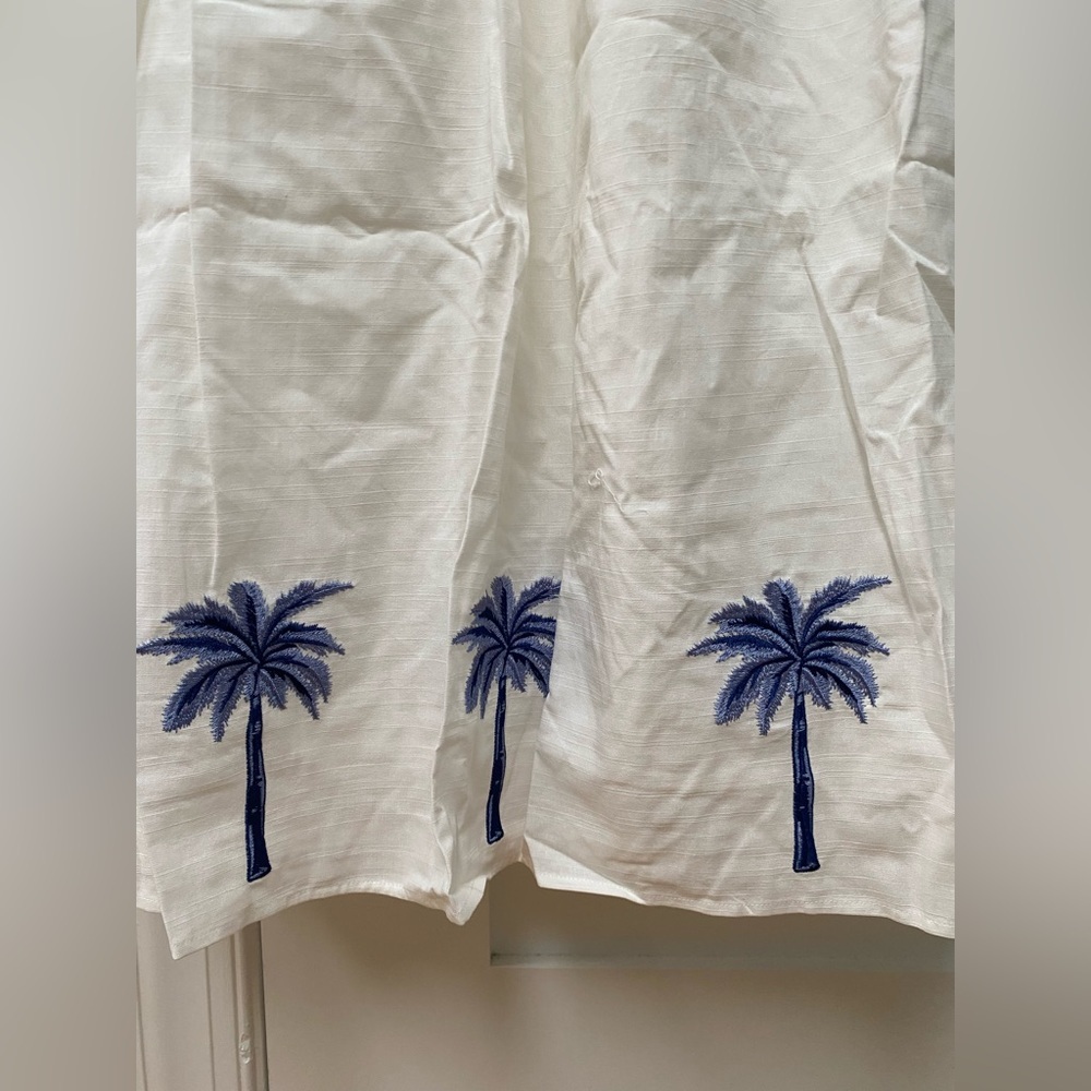 MinkPink White tropical palm tree embroidered midi dress - Picture 5 of 10